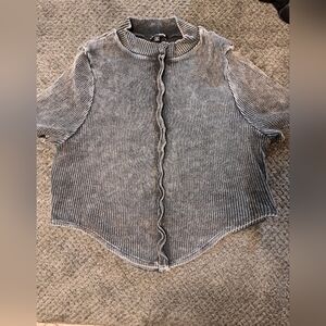 Gray Ribbed Women's Sweater